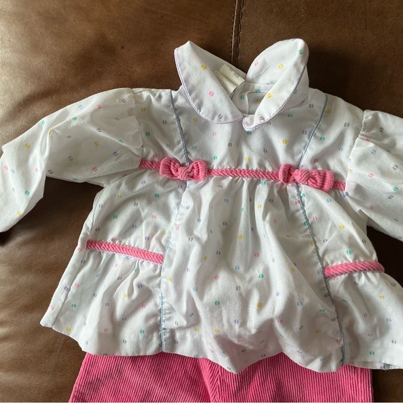 Vintage baby  Pink and White Matching Set - Picture 2 of 8